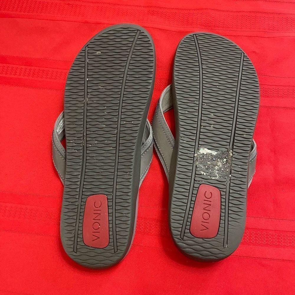 Vionic Men’s Grey Flip Flops Size 14 - Picture 6 of 8